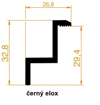 FVE krajová úchytka 30 mm - černý ELOX